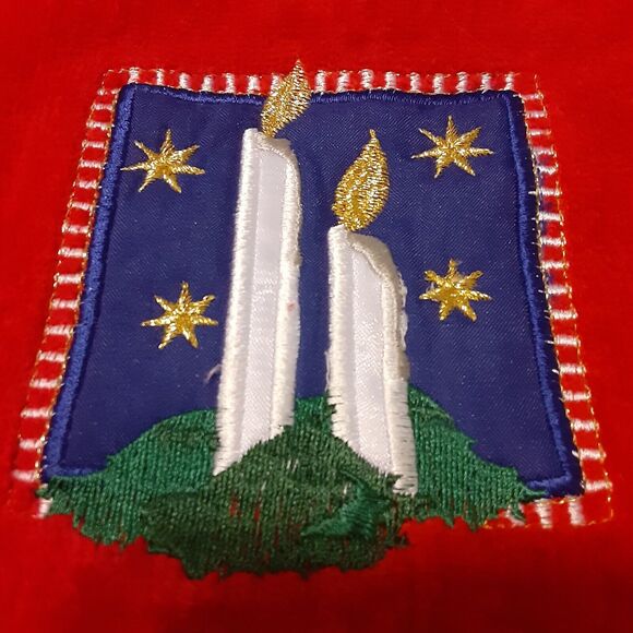 Christmas Hand Towel Candles Fringed - Picture 3 of 5